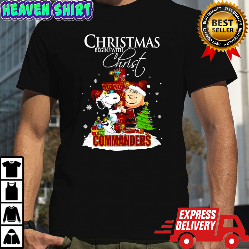 Christmas begins with Christ Washington Commanders x Snoopy and Charlie Brown shirt