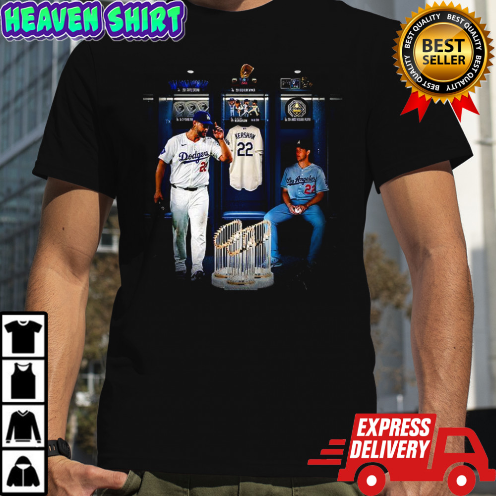 Clayton Kershaw locker room Los Angeles Dodgers 2025 World Series Champion shirt