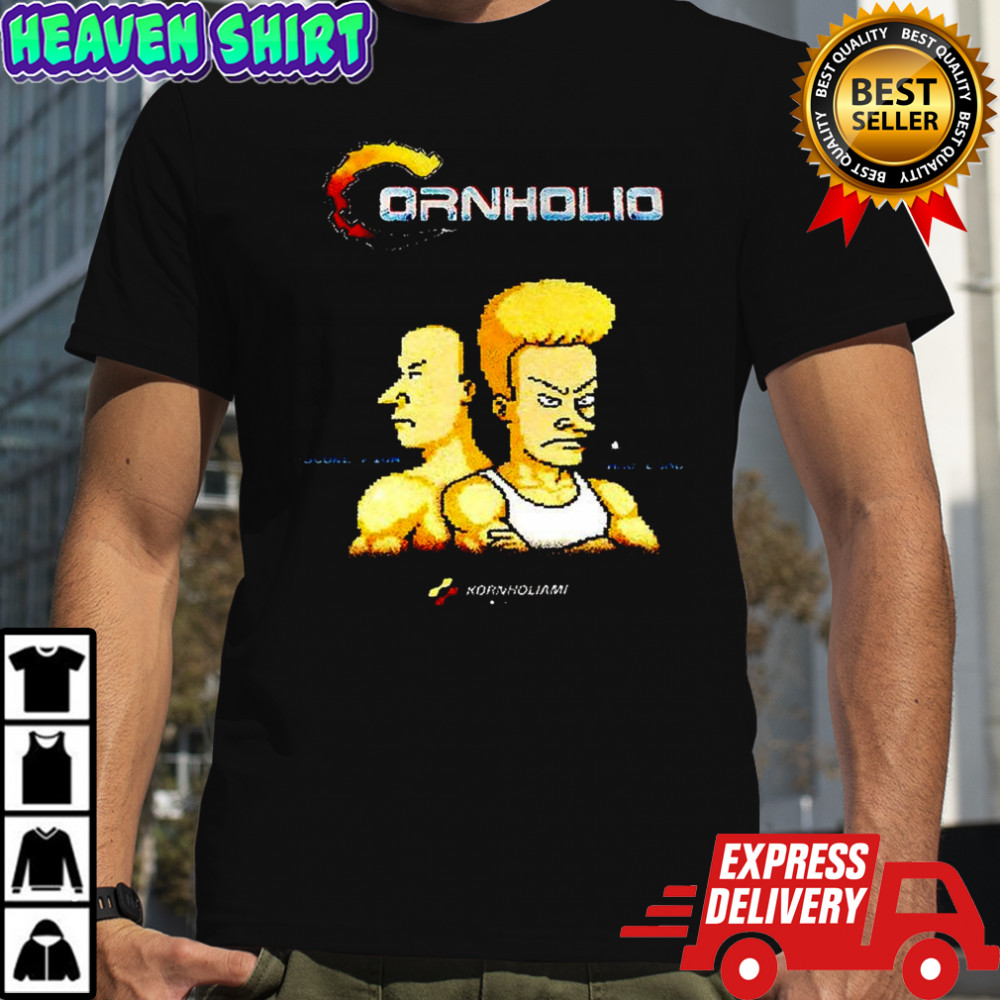 Contra x The Great Cornholio Beavis and Butthead parody vintage shirt