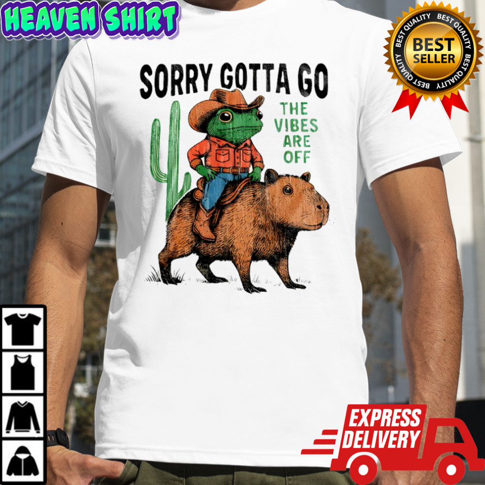 Cowboy Frog Riding Capybara The Vibes Are Off Shirt