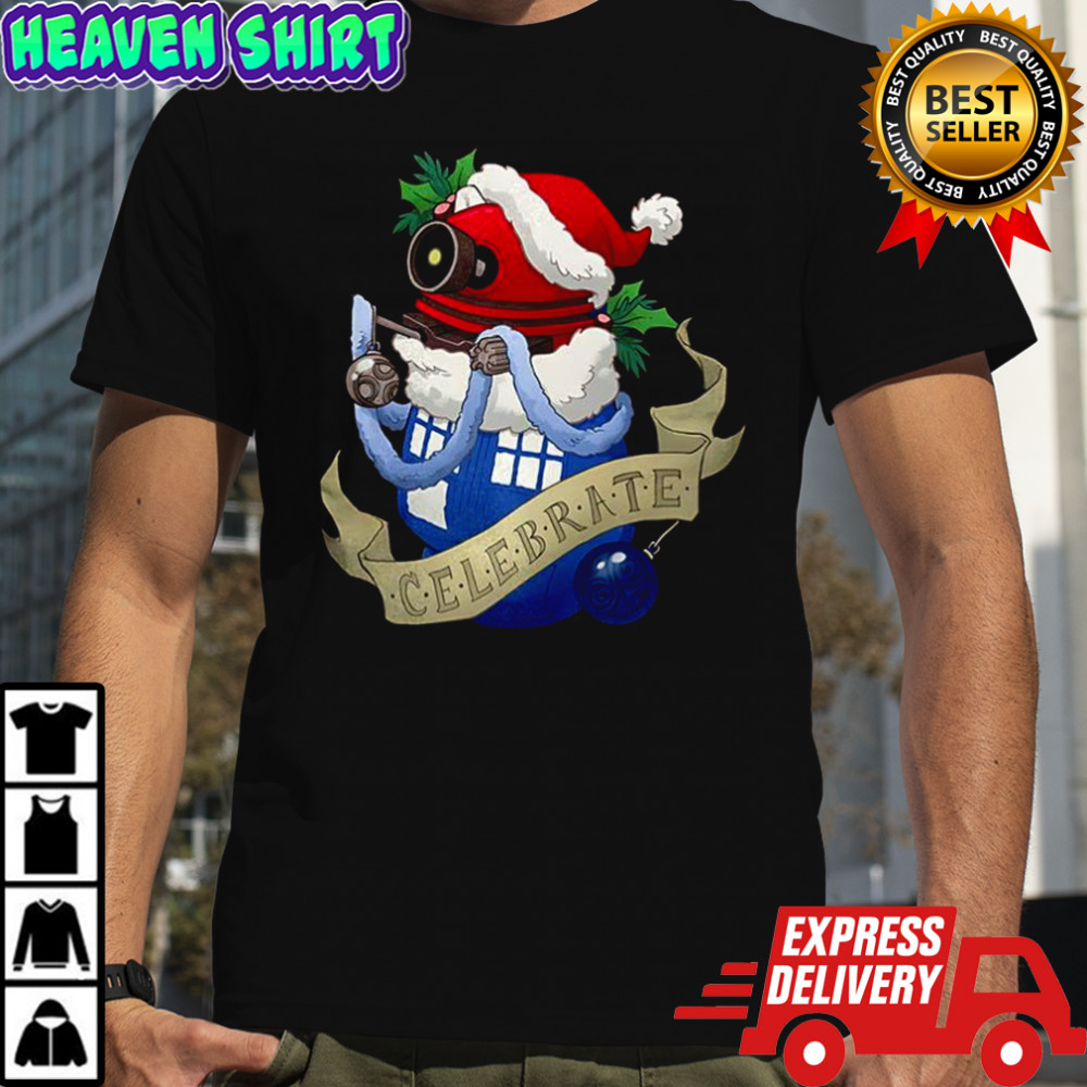 Dalek in Christmas costume Doctor Who celebrate shirt