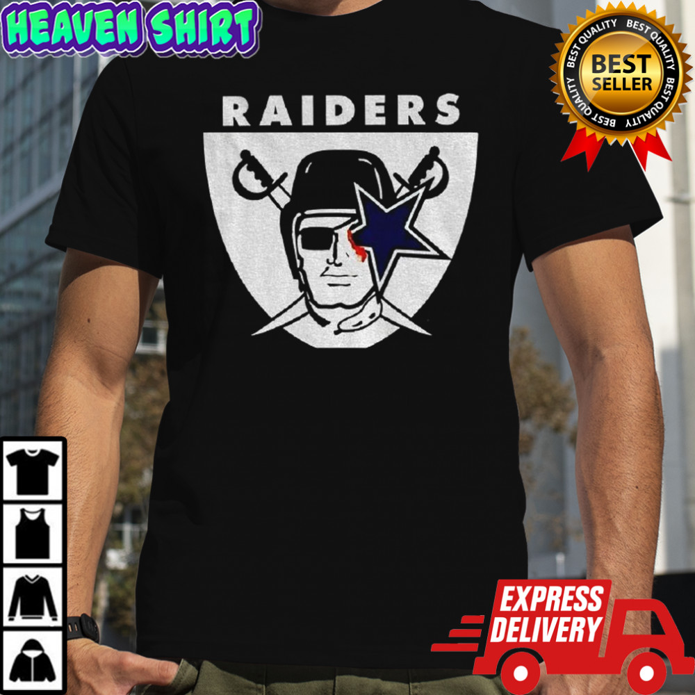 Dallas Cowboys Las Vegas Raiders bleed Raiders mashup logo shirt