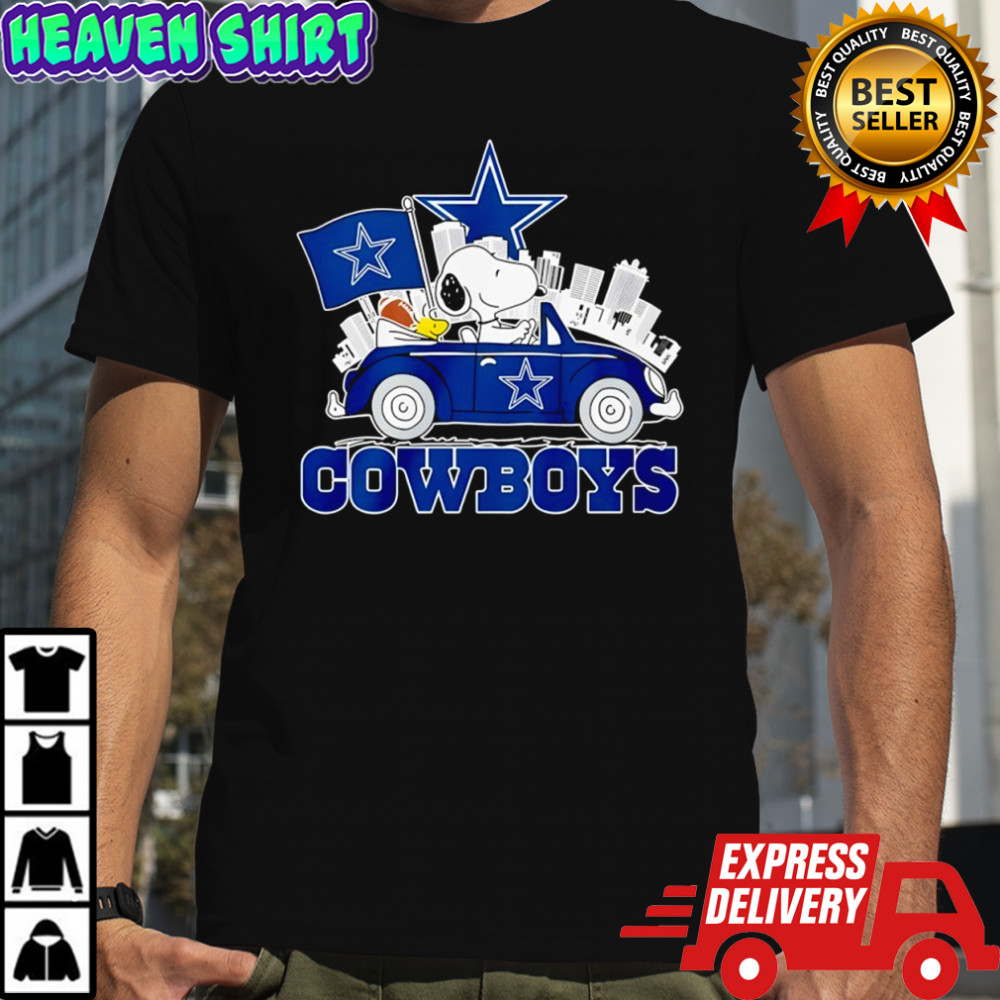 Dallas Cowboys x Snoopy and Woodstock drive car shirt