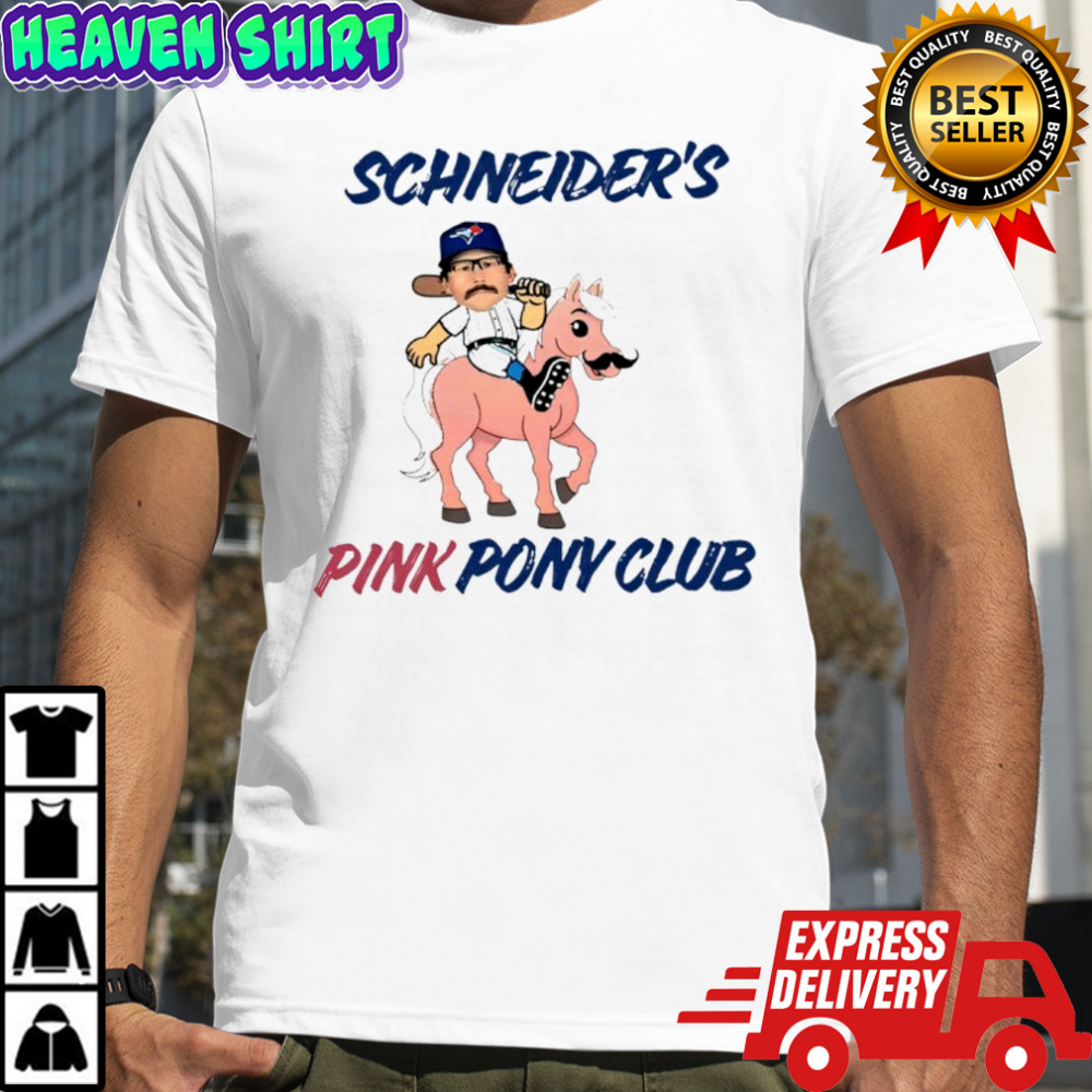 Davis Schneider Toronto Blue Jays Schneider’s Pink Pony Club shirt
