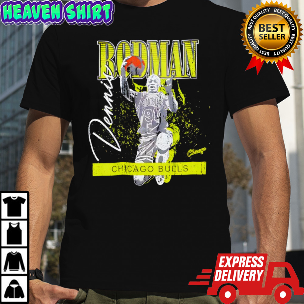 Dennis Rodman Chicago Bulls Mitchell & Ness Neon Pop signature shirt