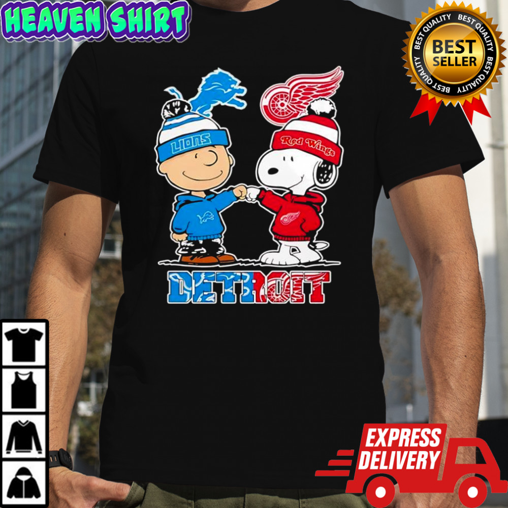 Detroit Lions And Red Wings x Snoopy Charlie Brown shirt