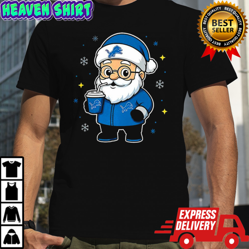 Detroit Lions football Santa Claus Christmas shirt
