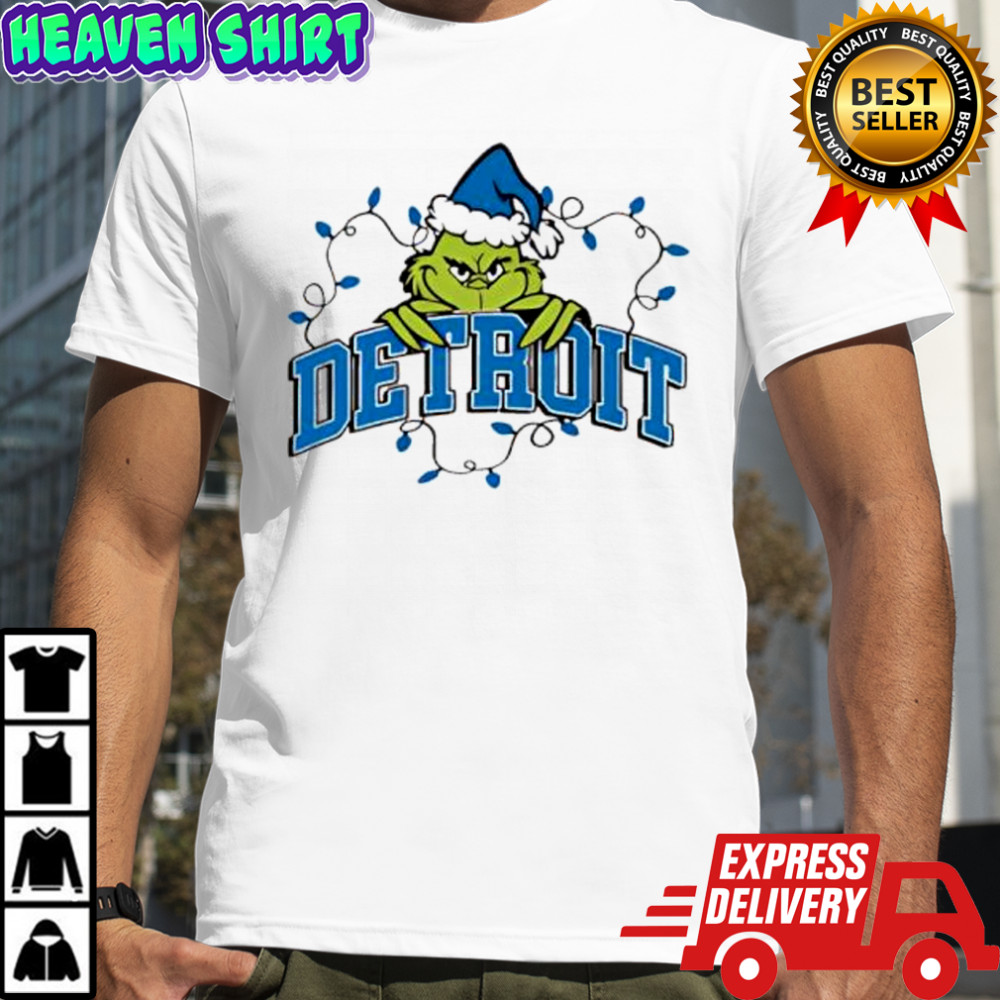 Detroit Lions Grinch with Christmas Lightings shirt