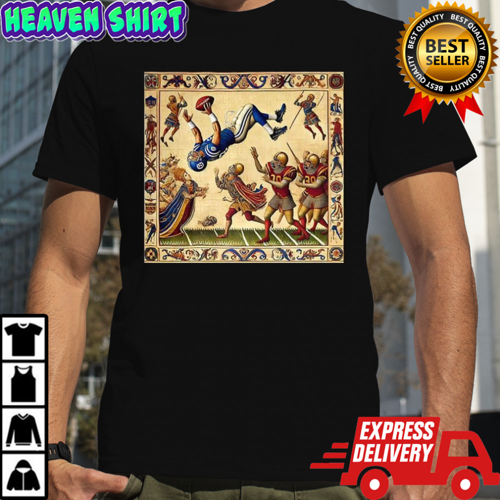 Detroit Lions vs Washington Commanders NFL 2025 Bayeux Tapestry inspired shirt