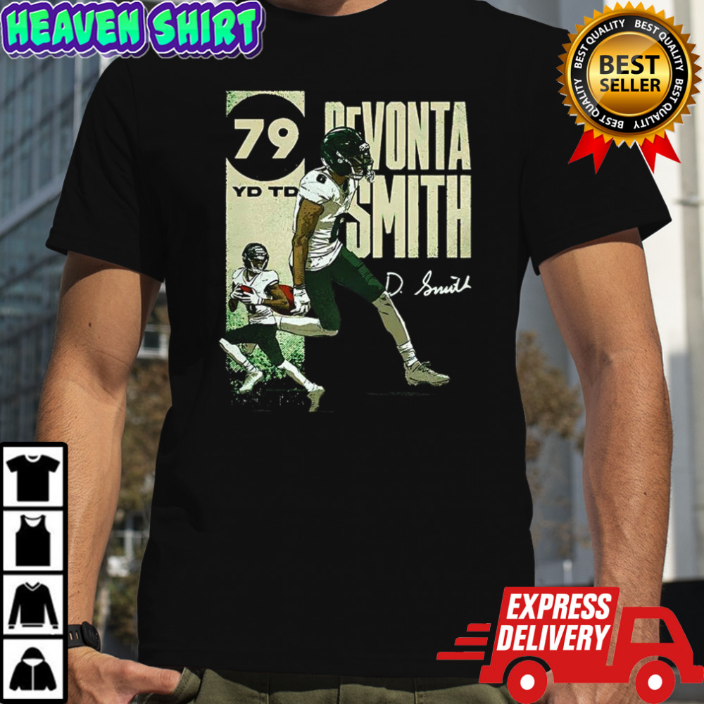 DeVonta Smith Philadelphia Eagles football 79 yard signature shirt