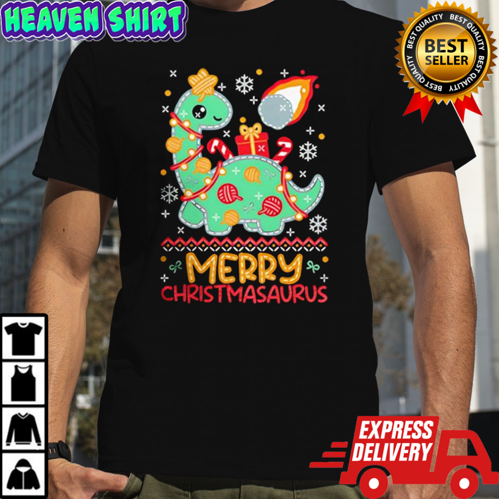 Dinosaur Merry Christmasaurus ugly Christmas shirt