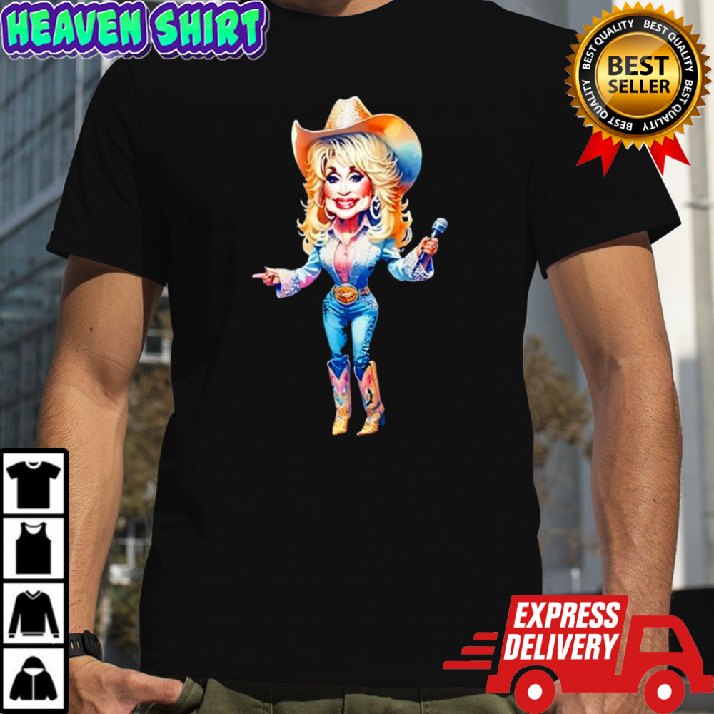 Dolly Parton caricature of American singer songwriter shirt