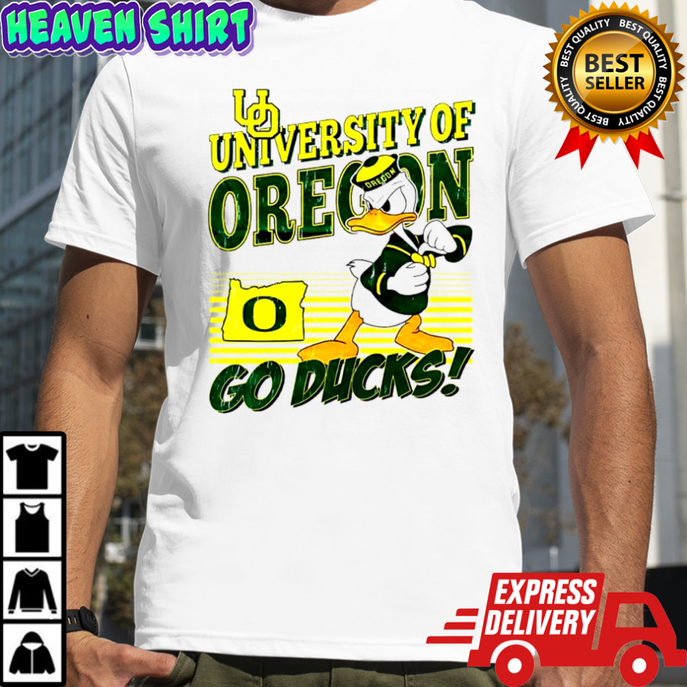 Donald Duck University Oregon Ducks mascot go ducks graphic shirt