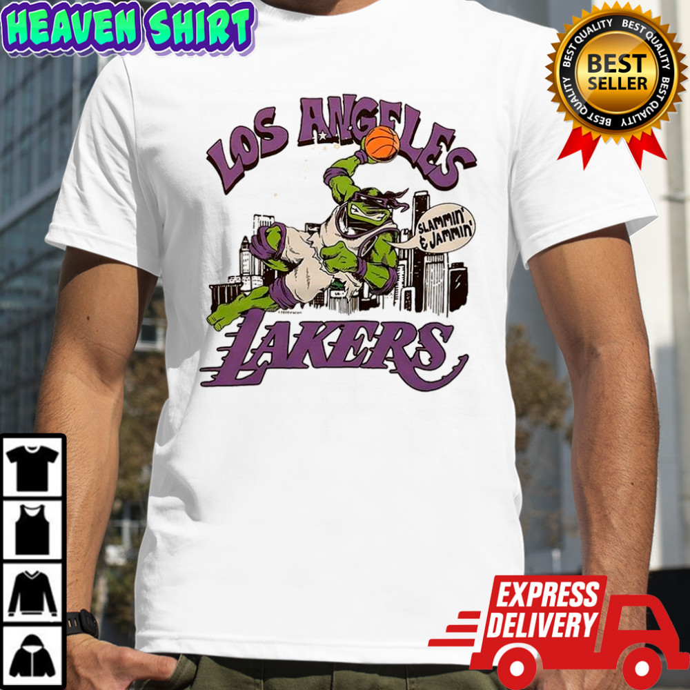 Donatello Teenage Mutant Ninja Turtles X Los Angeles Lakers basketball Slammin and Jammin shirt