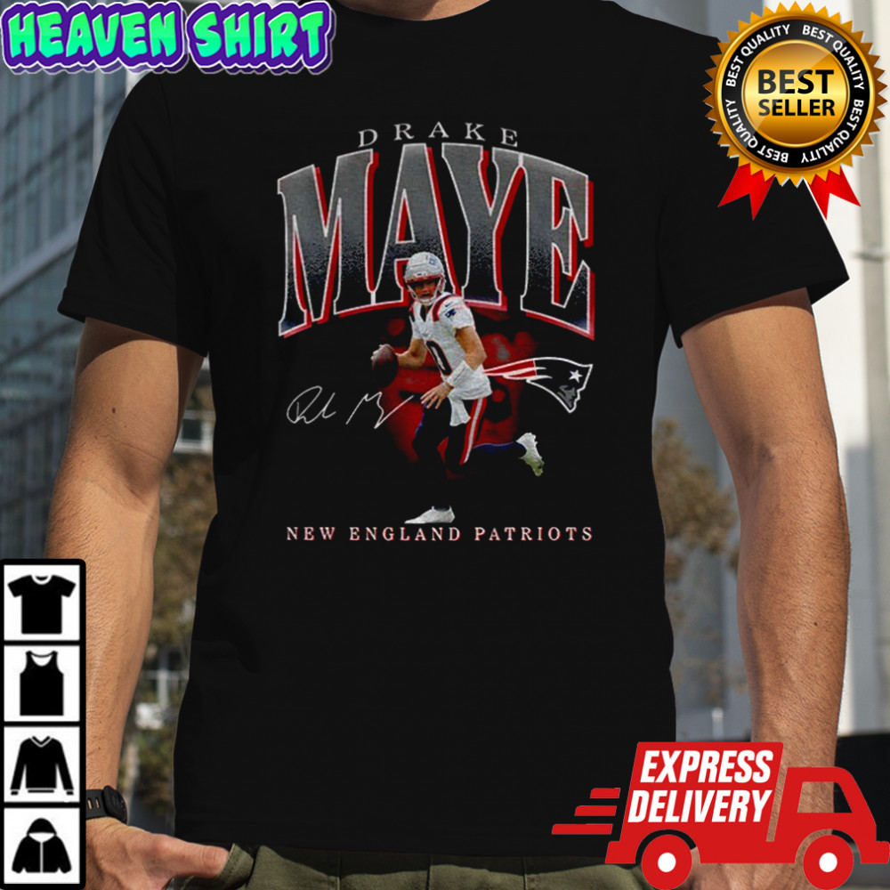 Drake Maye 10 New England Patriots NFL Football signature Game Day shirt