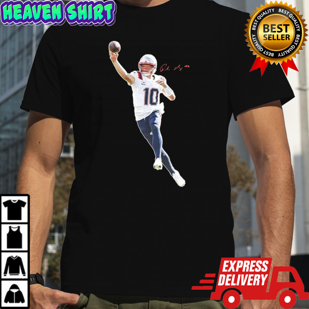 Drake Maye Black New England Patriots NFL number 10 signature shirt