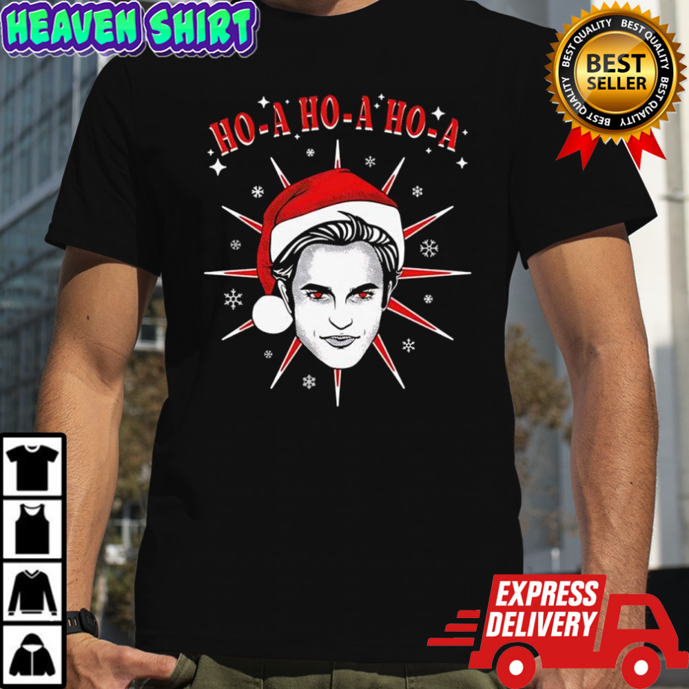 Edward Cullen Ho A Ho A Ho A Chrismas Santa hat shirt