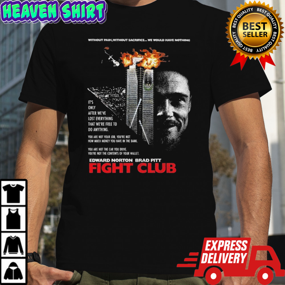 Edward Norton Brad Pitt Project Mayhem Die Hard Rip T-shirt