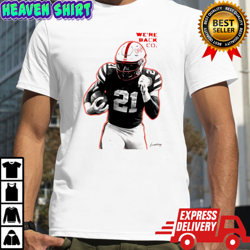 Emmett Johnson Nebraska running back EMoney Backfield We’re Back Co. shirt