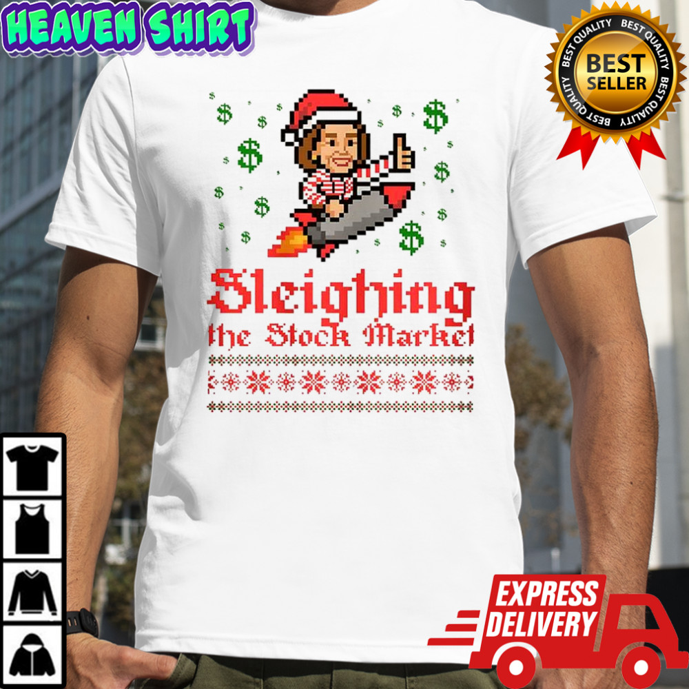 End of an Error sleighing the stock market pixcel ugly Christmas shirt
