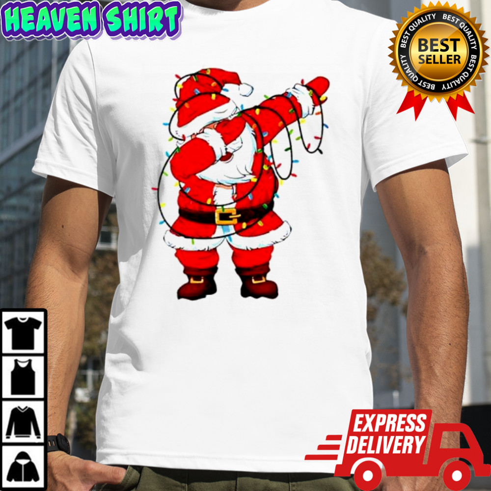 Family Xmas Dabbing Santa Christmas Lights Snow shirt