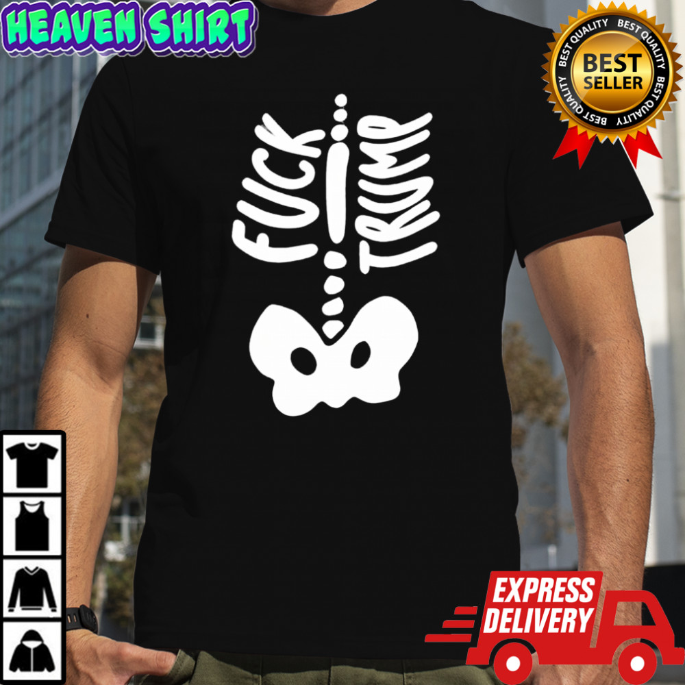 Fdt Fuck Trump Skeleton Bone For Halloween 2025 Shirt