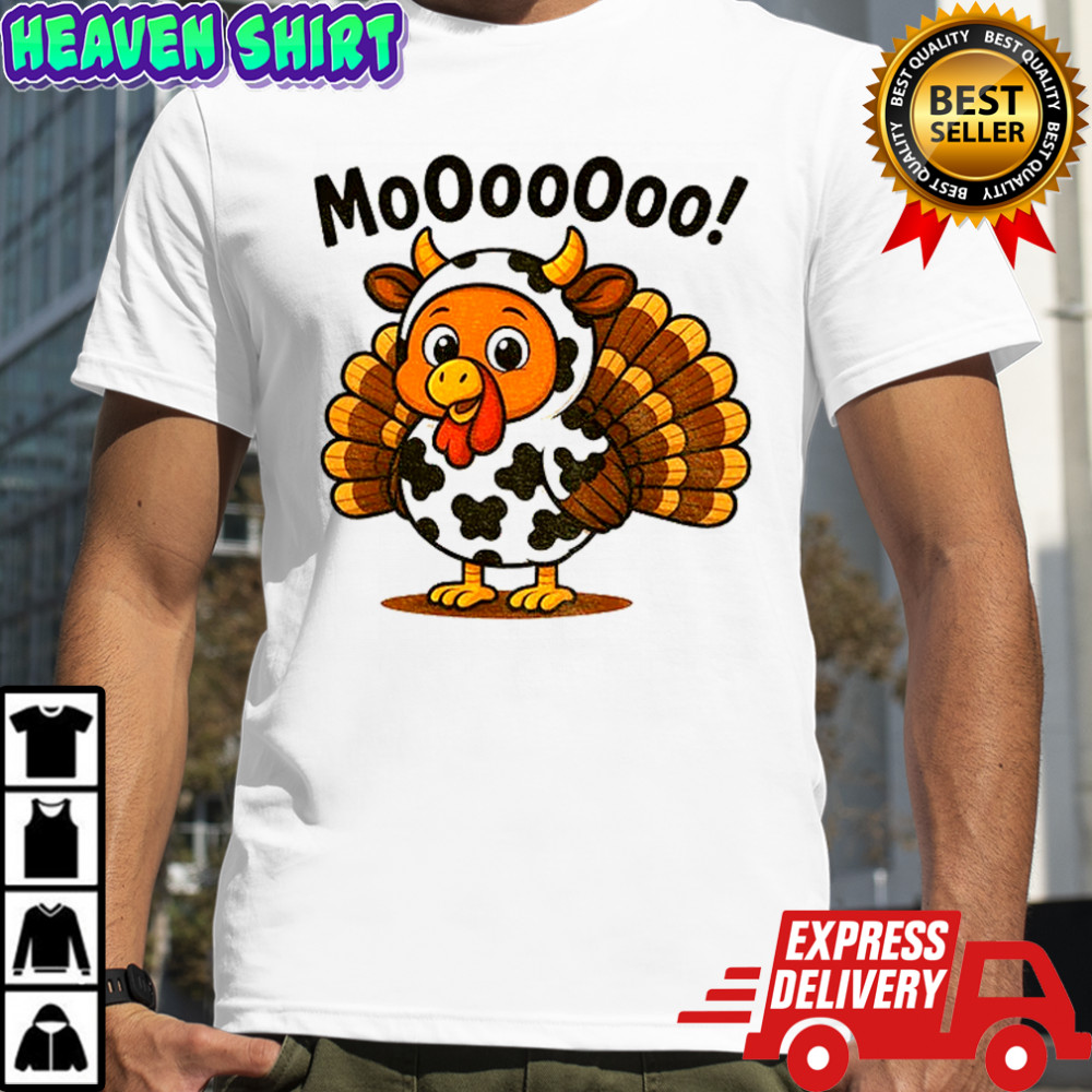 Funny cow turkey Mooooooo Happy Thanksgiving shirt