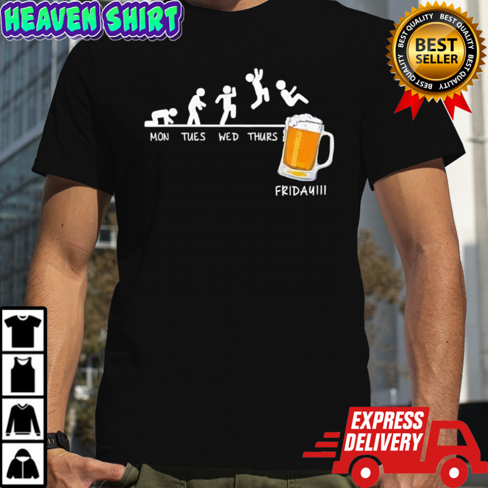 Funny Drinking Beer Mon Tues Wed Thurs graphic shirt