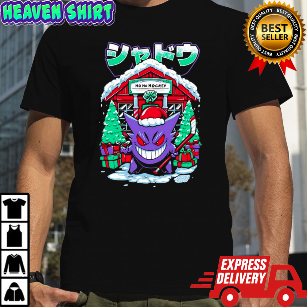Gengar Pokémon character Christmas and hockey shirt