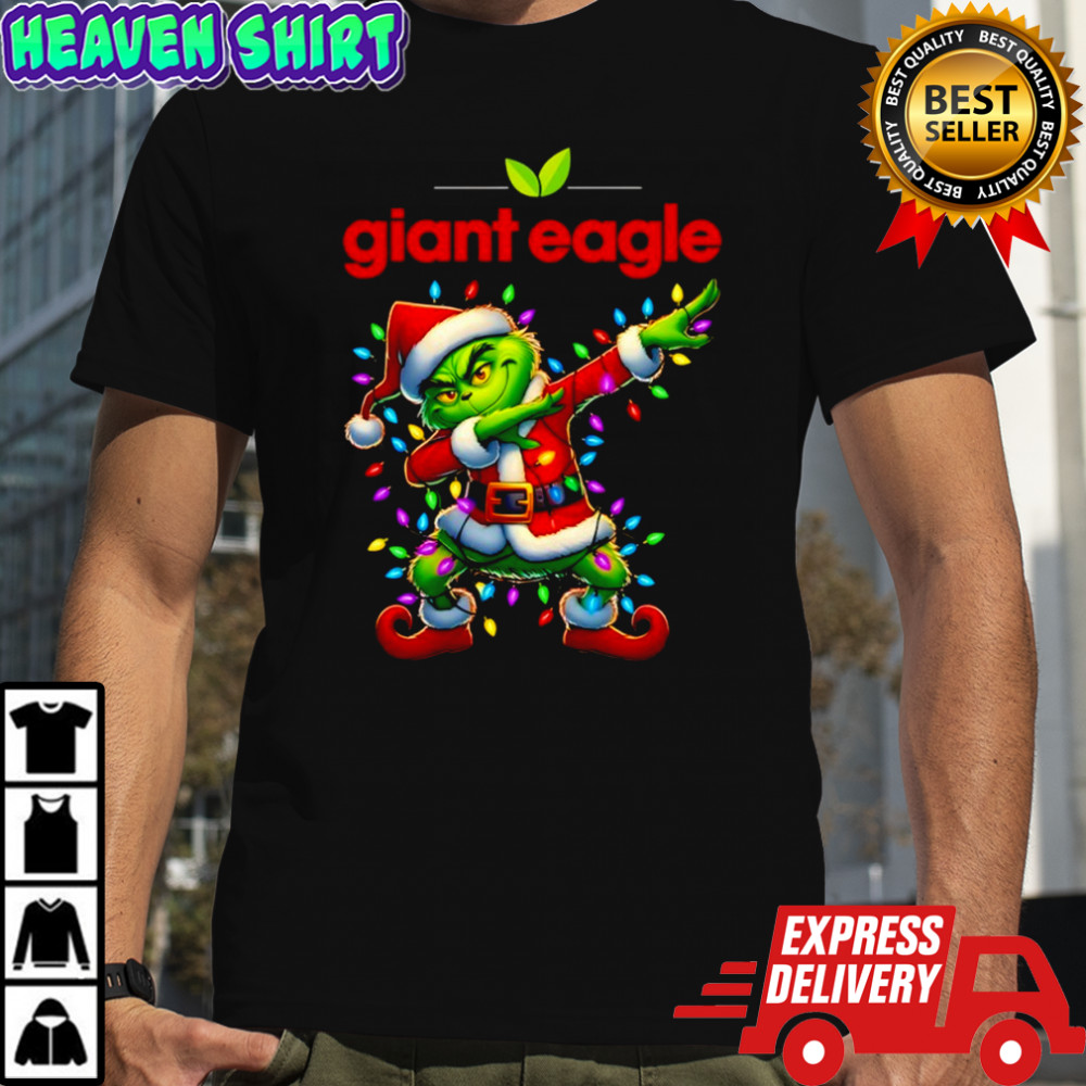 Giant Eagle x Grinch Lights Dabbing Christmas shirt