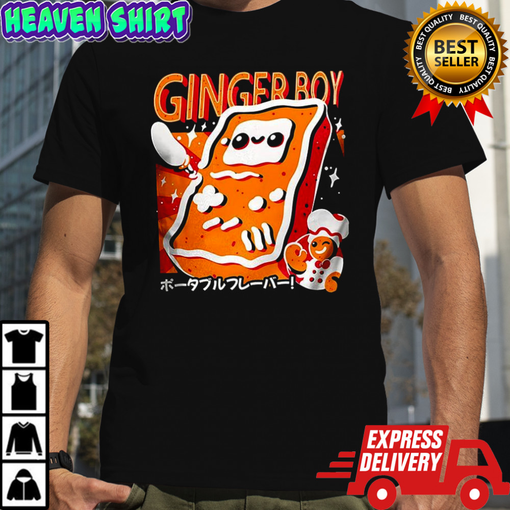 GingerBoy gingerbread handheld game console Christmas shirt