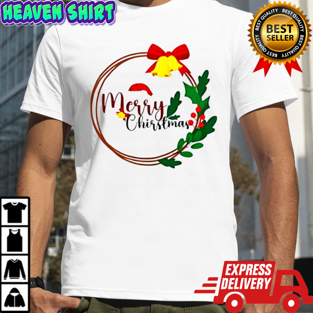 Girls Merry Christmas Wreath shirt