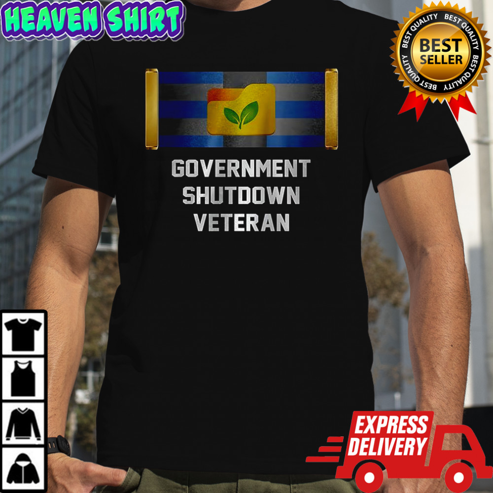 Government shutdown veteran folder with leaves shirt