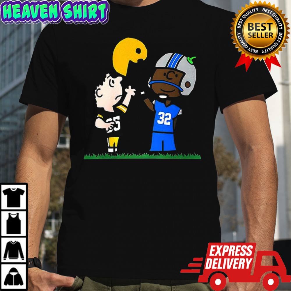 Green Bay Packers vs Detroit Lions Peanuts cartoons style shirt