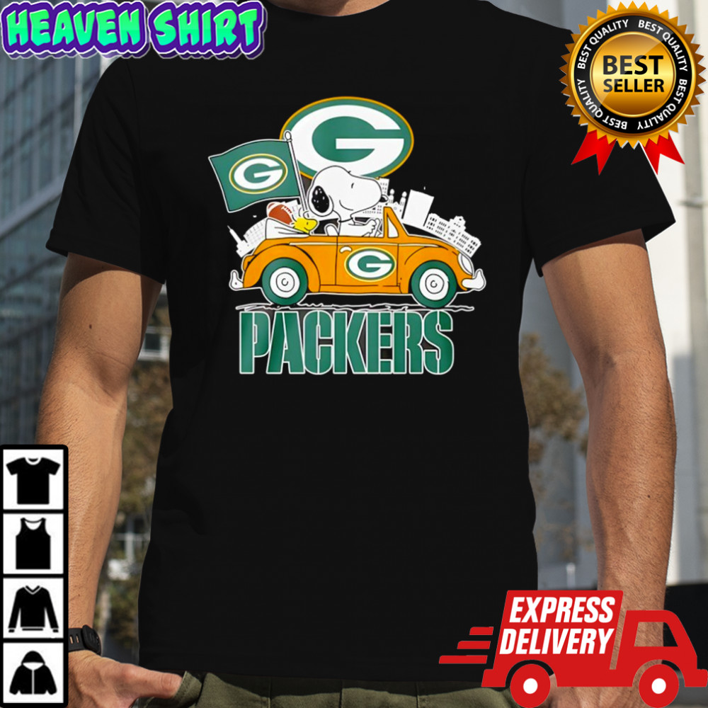 Green Bay Packers x Snoopy and Woodstock drive car shirt