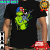Grinch assault rifle cynical expression shirt