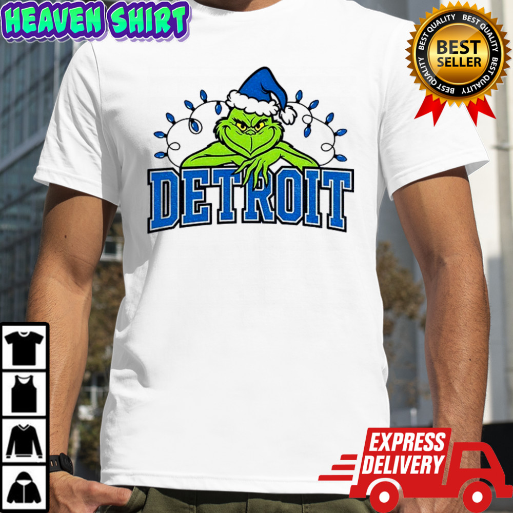 Grinch Detroit Lions NFL Football Game Day Merry Christmas shirt