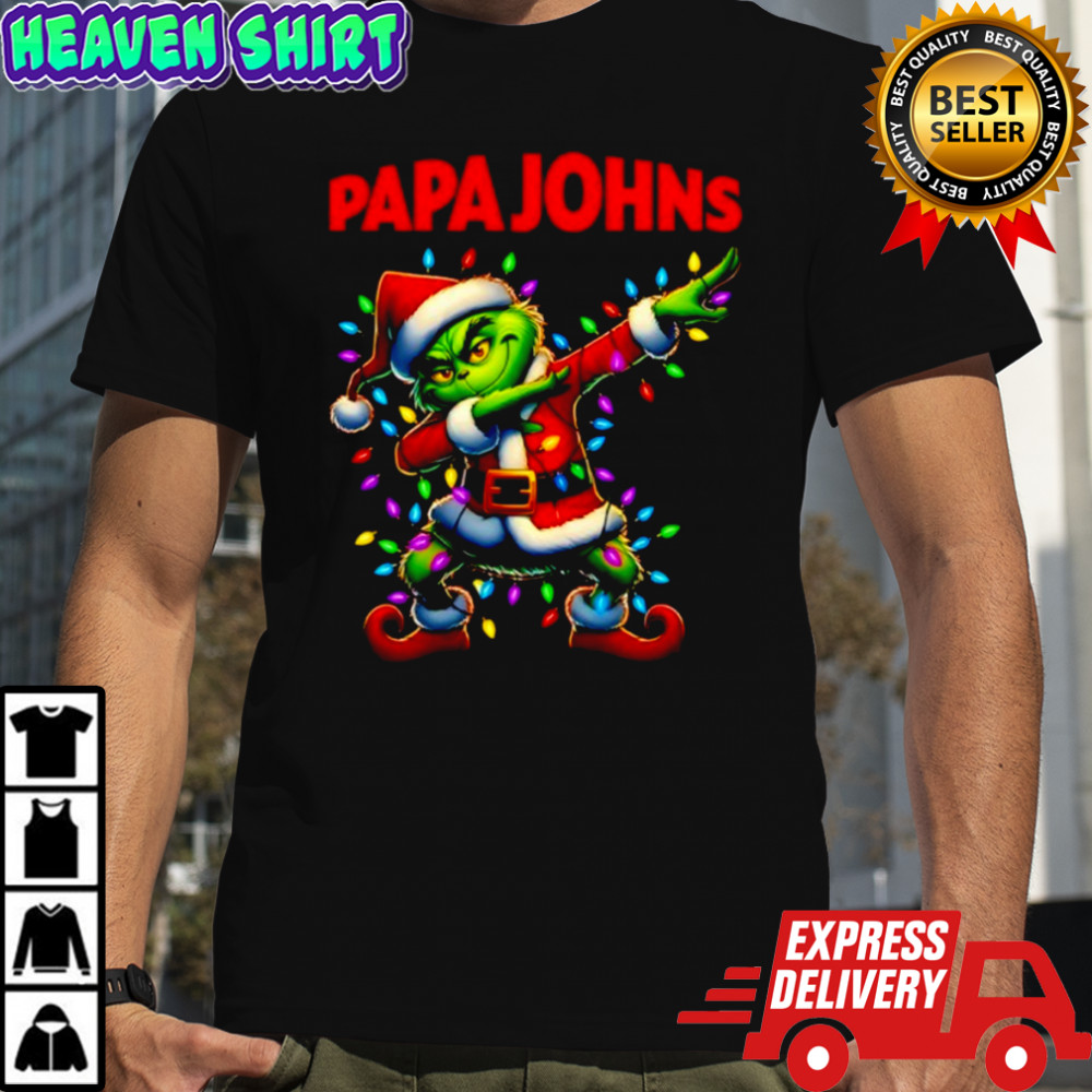 Grinch Lights Dabbing Christmas x Papa Johns shirt