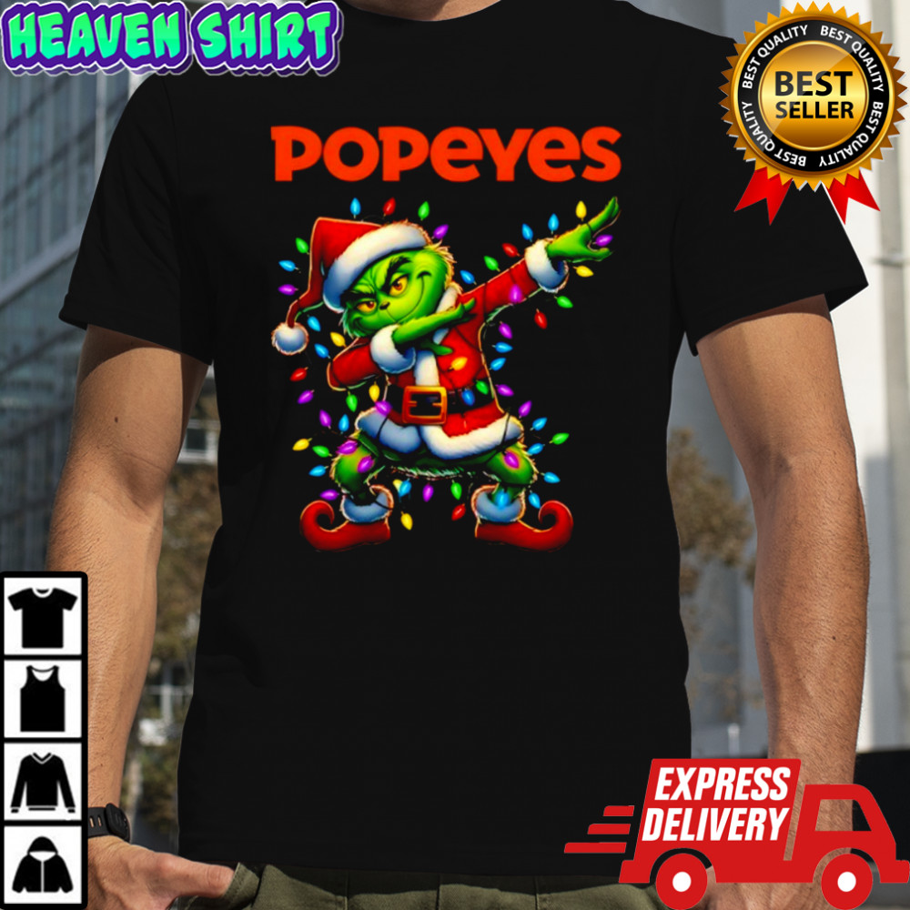 Grinch Lights Dabbing Christmas x Popeyes shirt