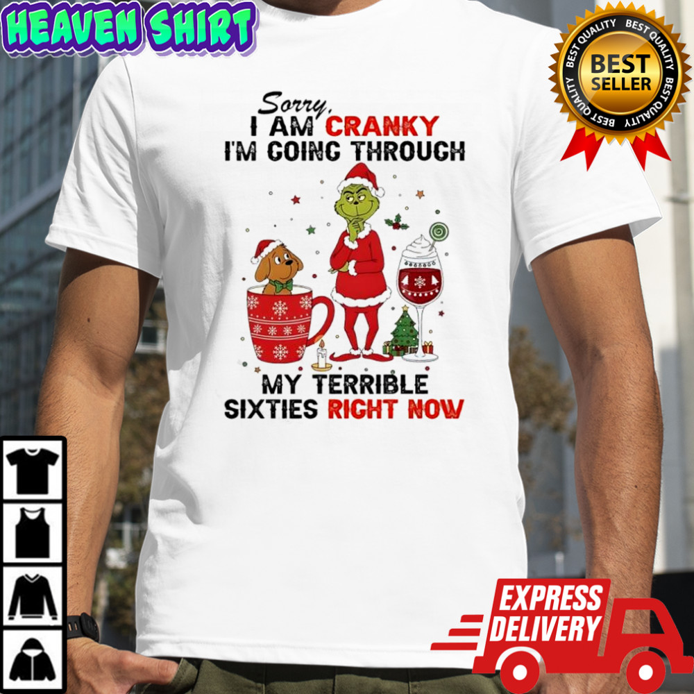 Grinch Santa suit sorry i am cranky i’m going through my terrible sixties right now shirt