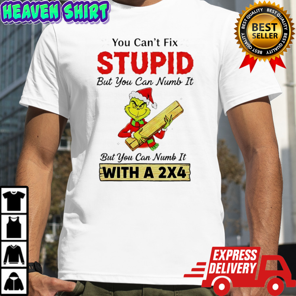 Grinch Santa suit you can’t fix stupid but you can numb it with a 2×4 shirt