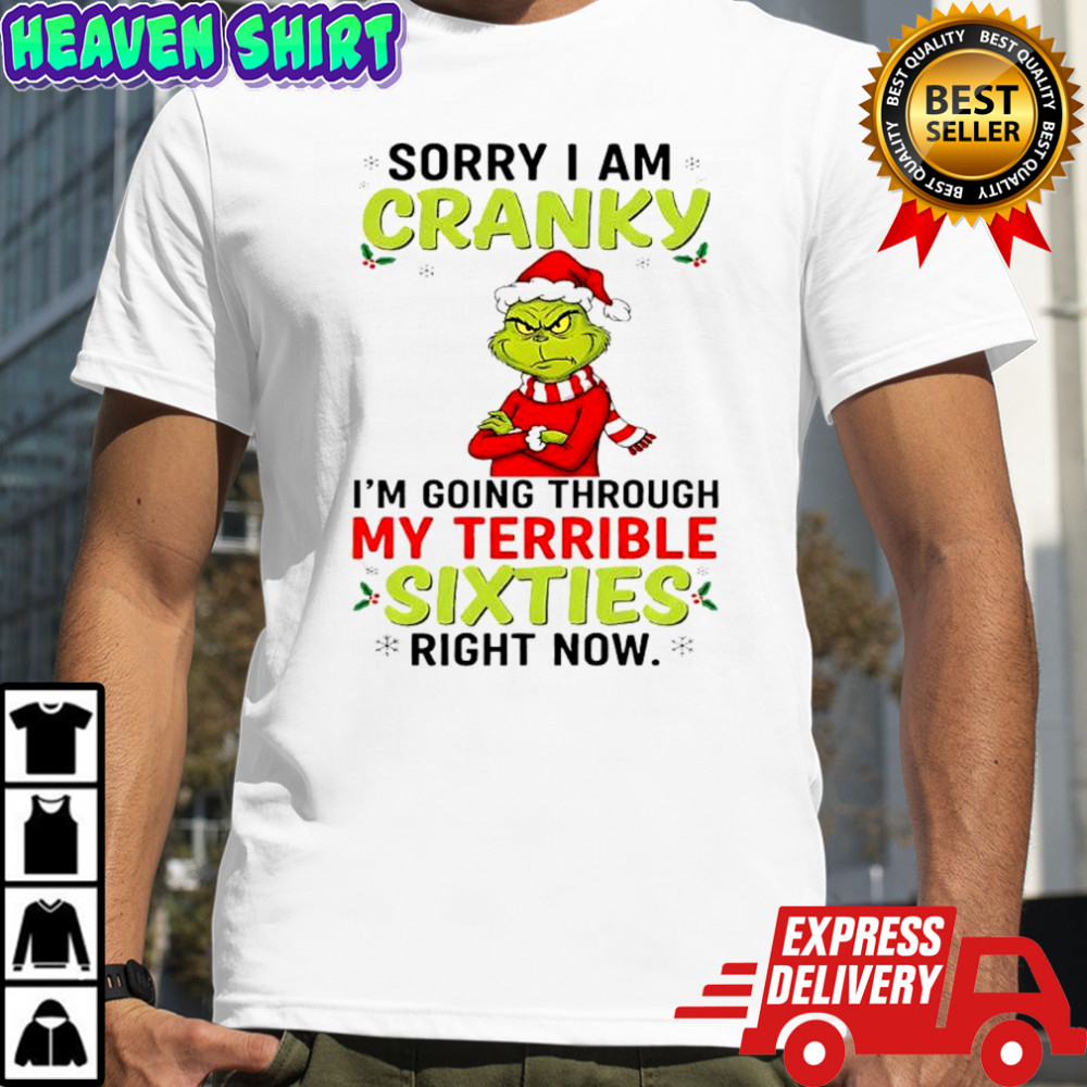 Grinch Stole Christmas sorry i am cranky i’m going through my terrible sixties right now shirt