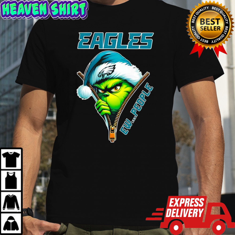 Grinch wearing Philadelphia Eagles hat ew people shirt
