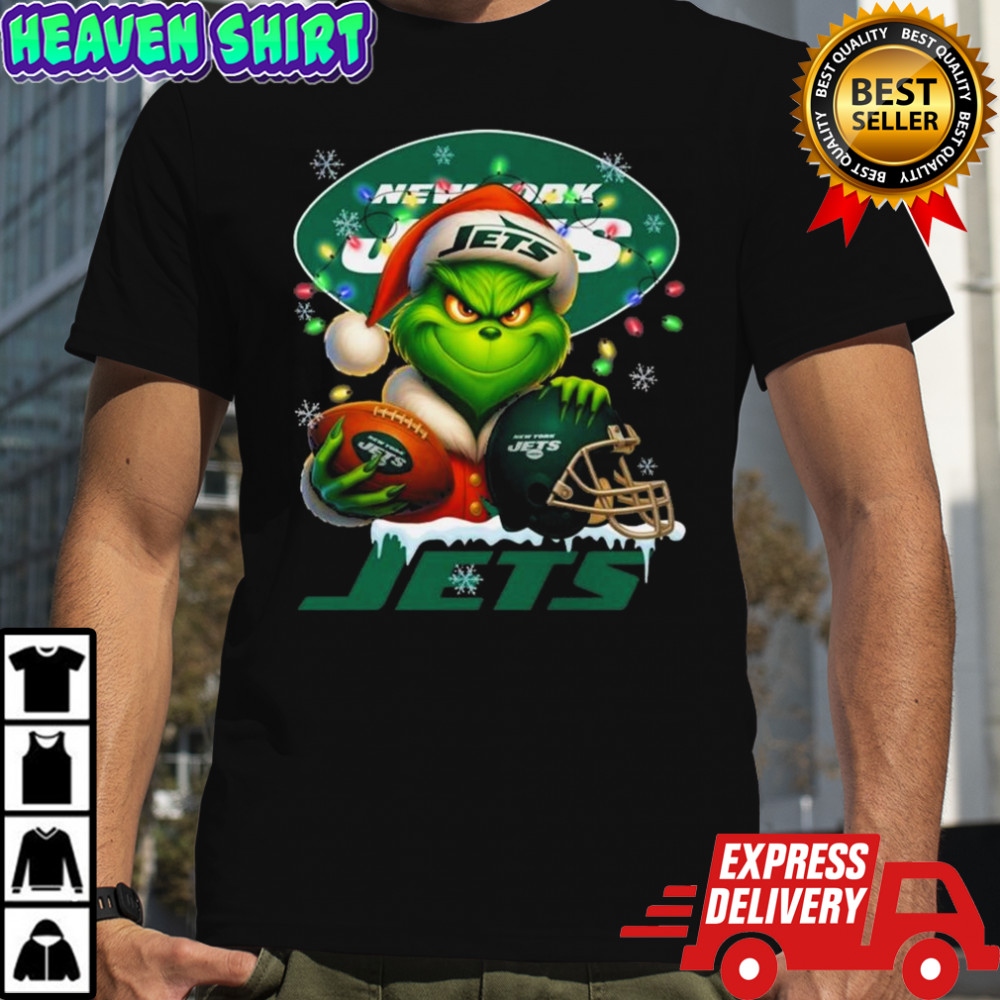Grinch X New York Jets Ball And Helmet Merry Christmas Shirt