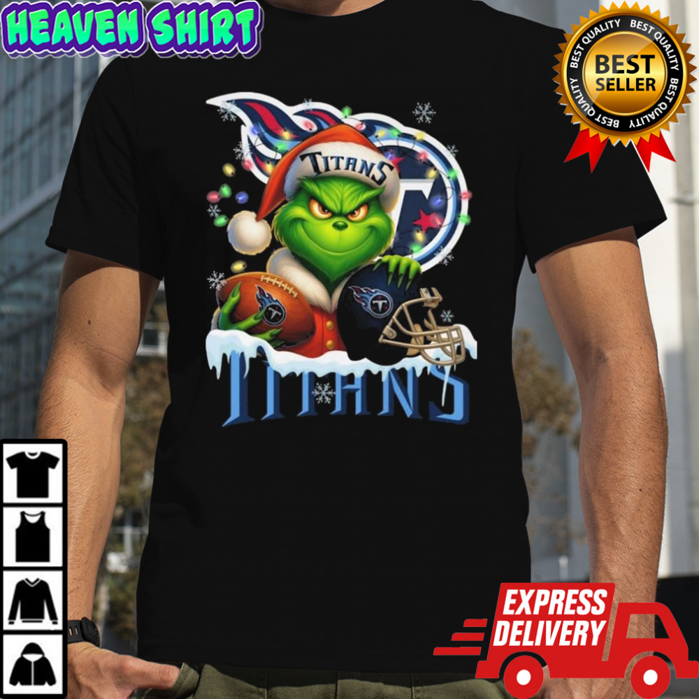 Grinch X Tennessee Titans Ball And Helmet Merry Christmas Shirt