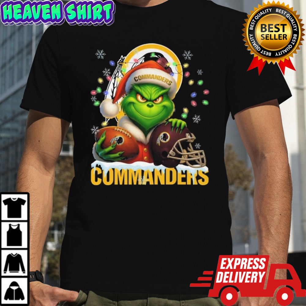 Grinch X Washington Commanders Ball And Helmet Merry Christmas Shirt