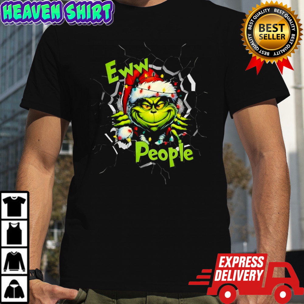 Grinchew Eww People Funny Christmas Lights Design graphic shirt