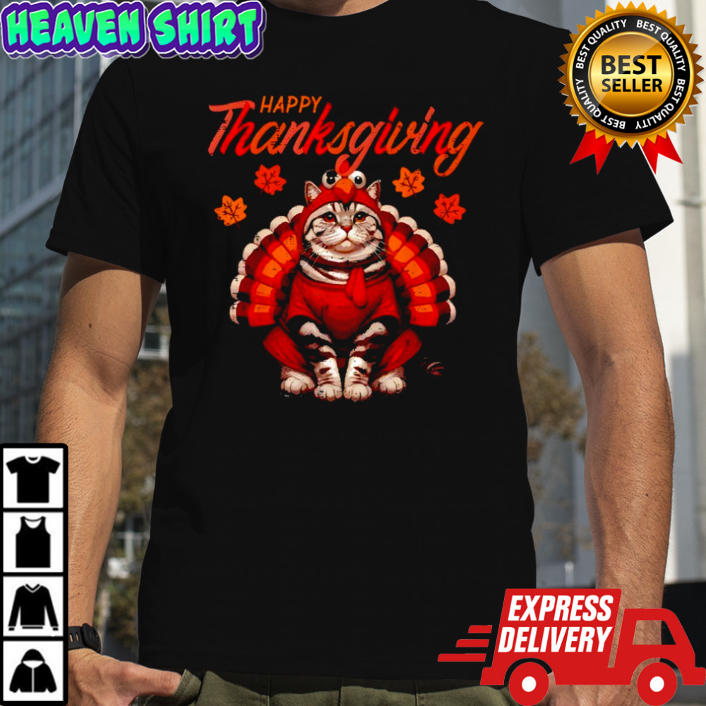Happy Thanksgiving Cat Turkey Day Fall shirt