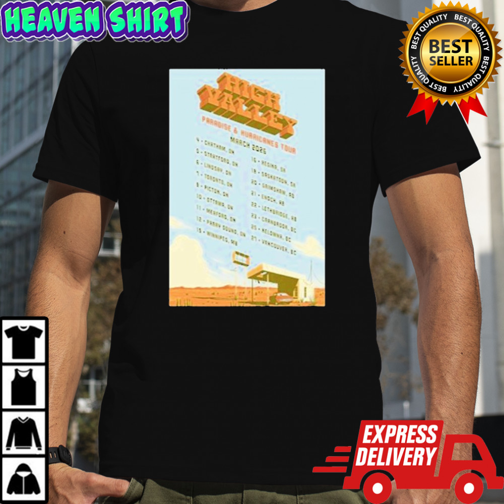High Valley Paradise Hurricanes Tour March 2026 T-shirt