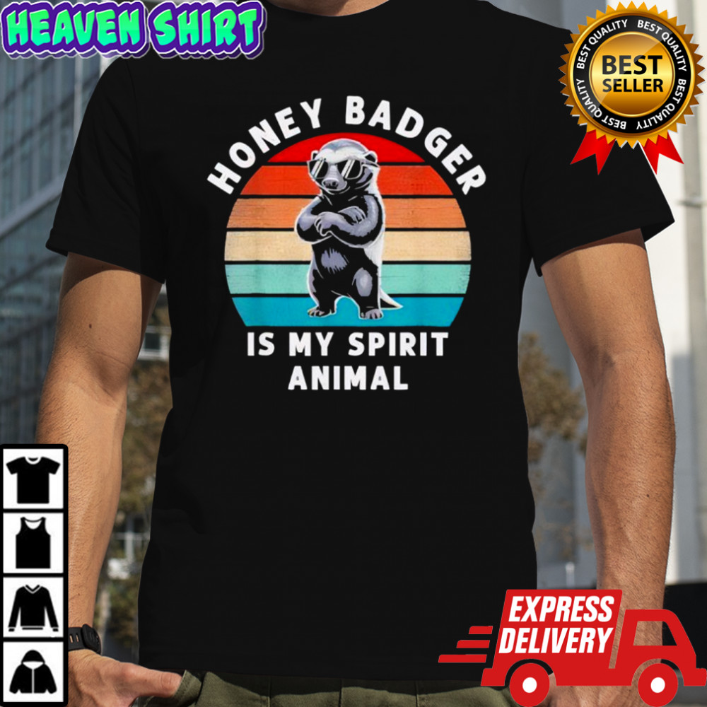 Honey Badger is My Spirit Animal Funny Vintage Wildlife shirt